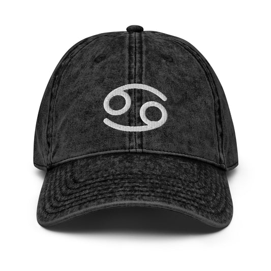 Cancer Symbol Vintage Distressed Hat