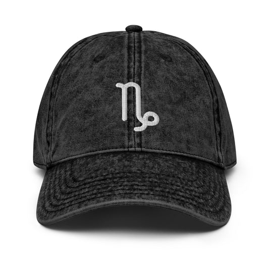 Capricorn Symbol Vintage Distressed Hat