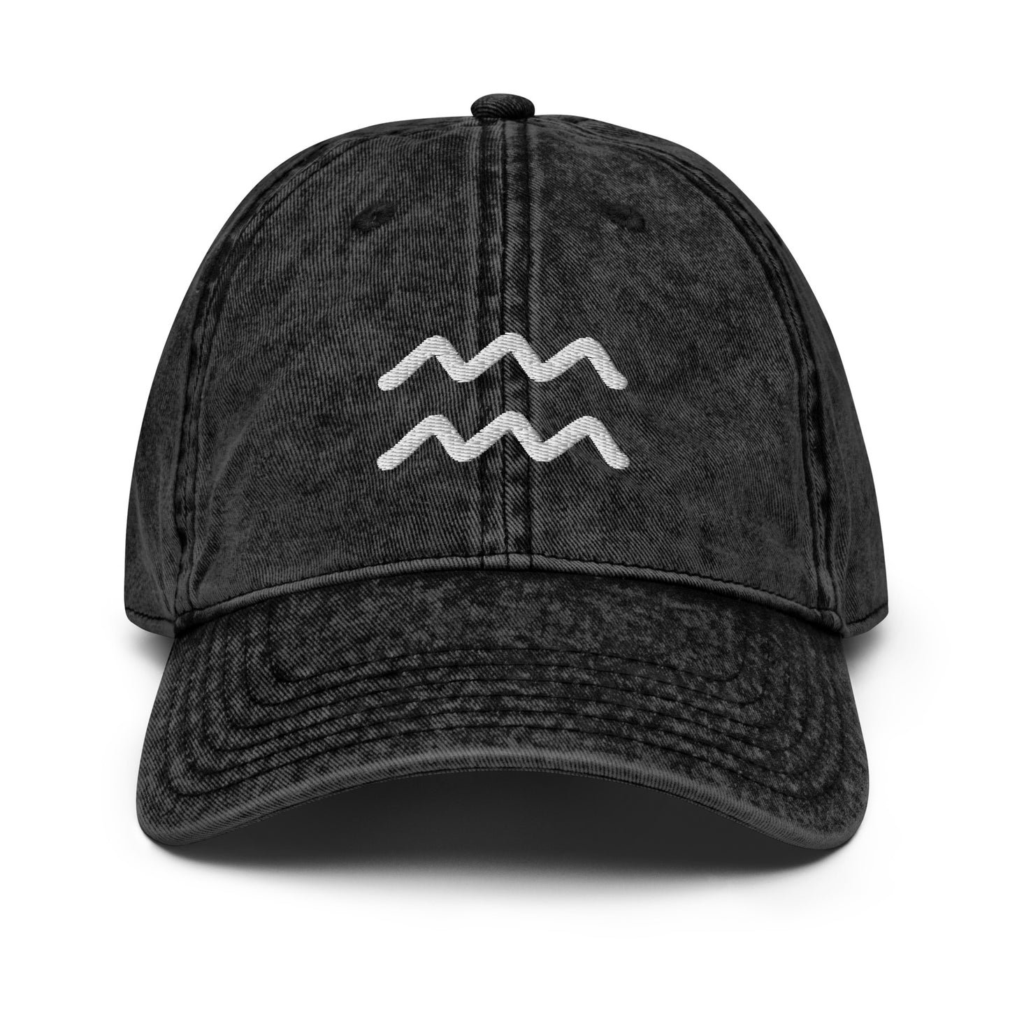 Aquarius Symbol Vintage Distressed Hat