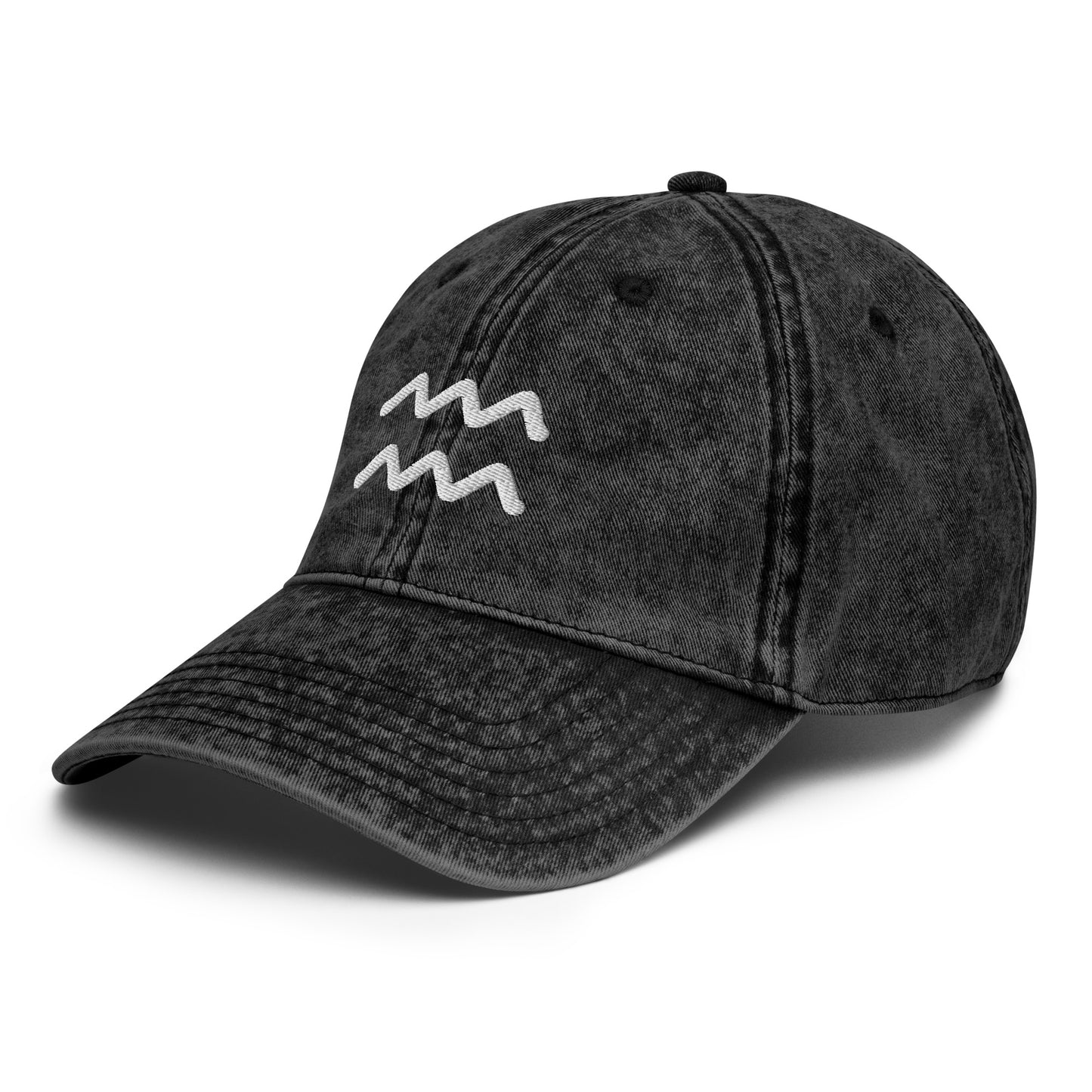 Aquarius Symbol Vintage Distressed Hat