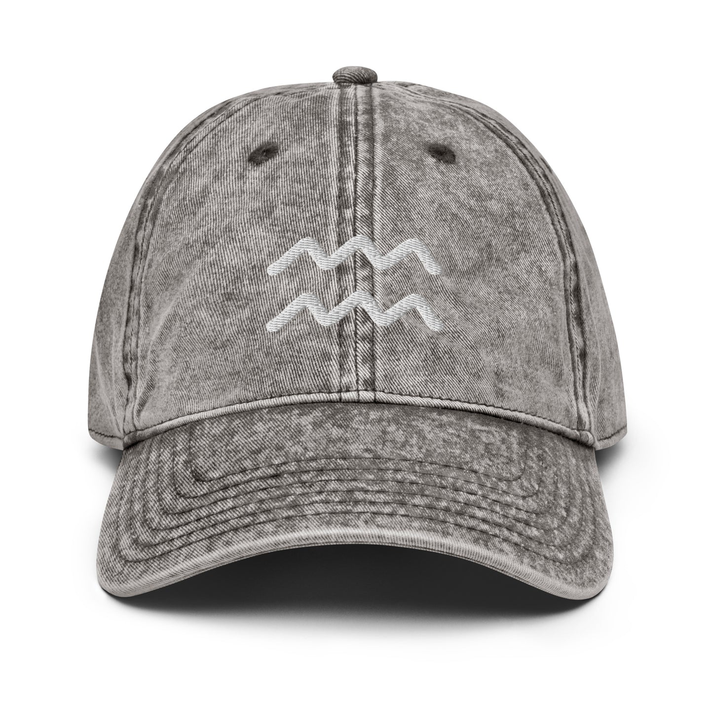 Aquarius Symbol Vintage Distressed Hat