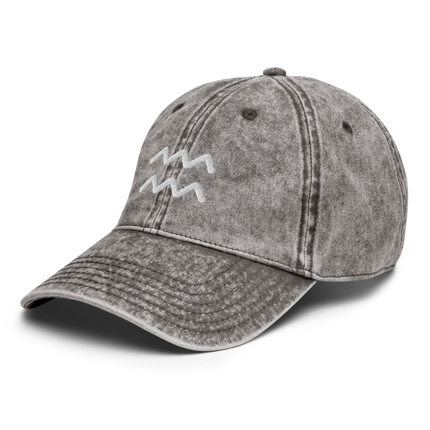 Aquarius Symbol Vintage Distressed Hat