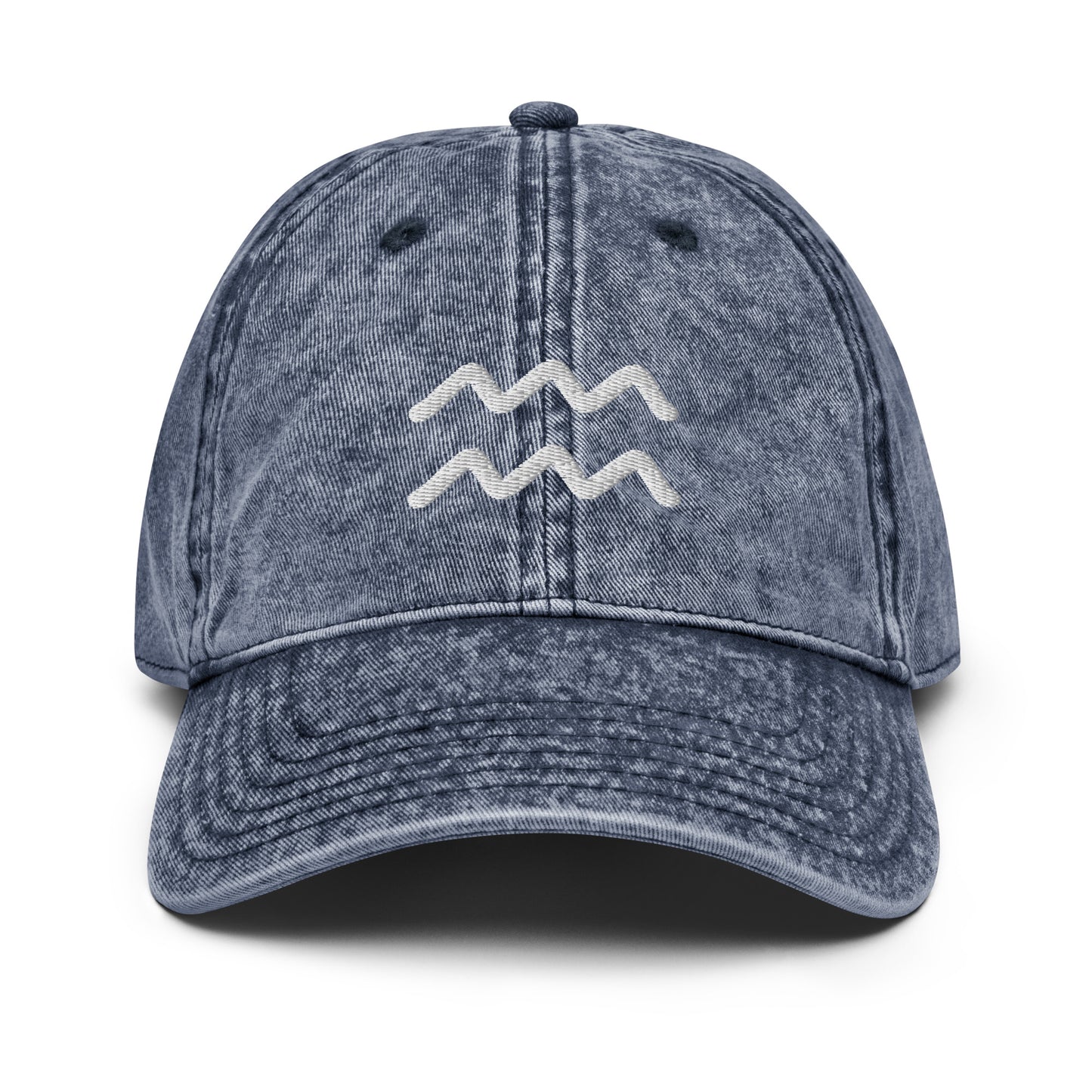 Aquarius Symbol Vintage Distressed Hat