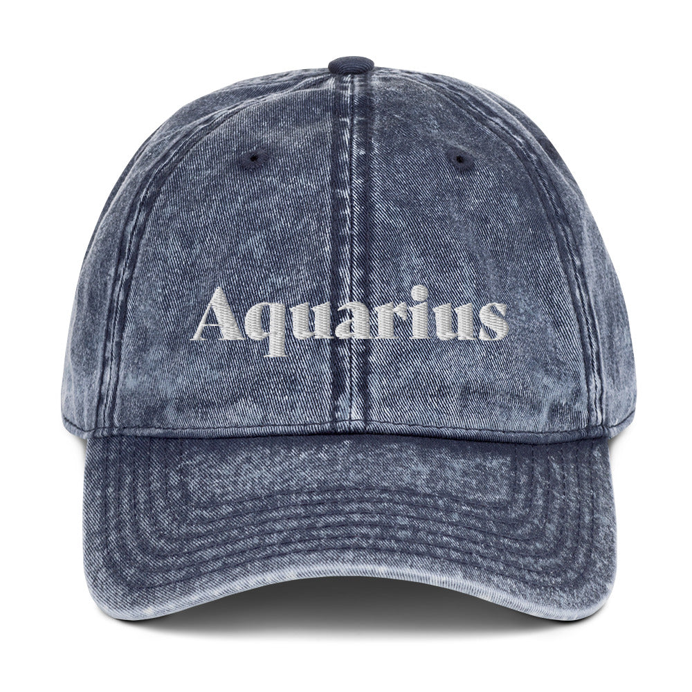 Aquarius Vintage Cotton Twill Hat