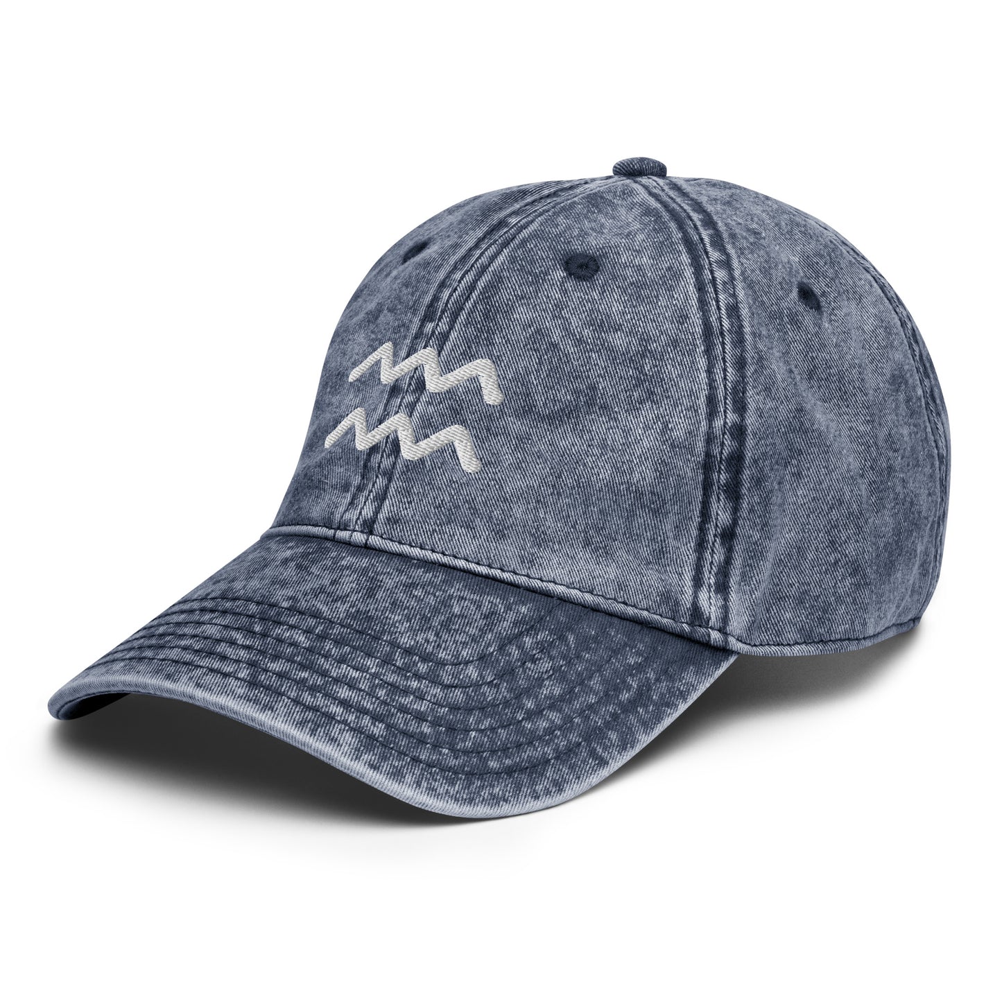 Aquarius Symbol Vintage Distressed Hat