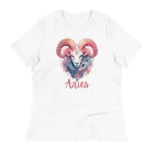 Aries White Graphic Tee